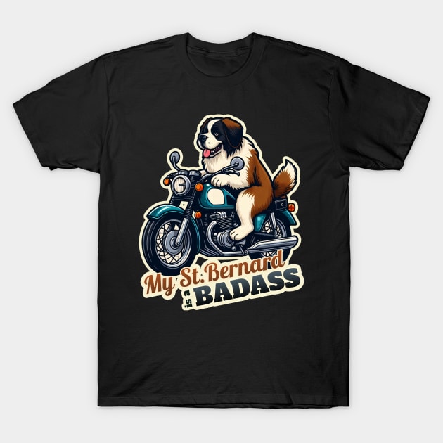 St. Bernard biker T-Shirt by k9-tee